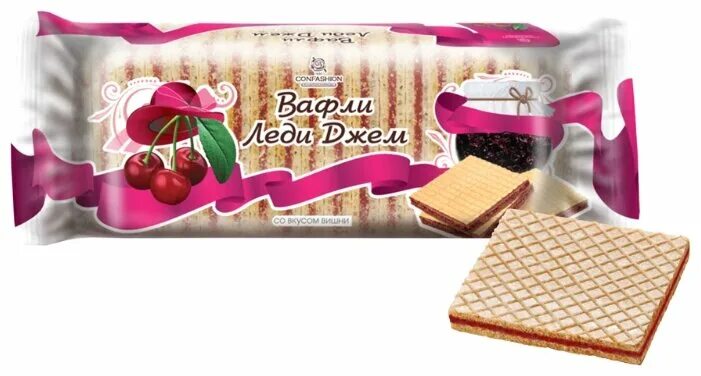 вафли confashion леди джем со вкусом вишни 250 г. вафли леди джем вишня 250г. вафли с джемом. вафли леди джем. квадратные вафли с джемом.