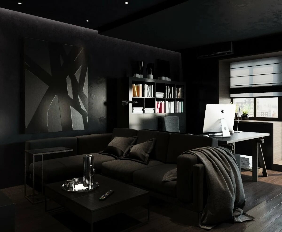 Темный дизайн комнаты
