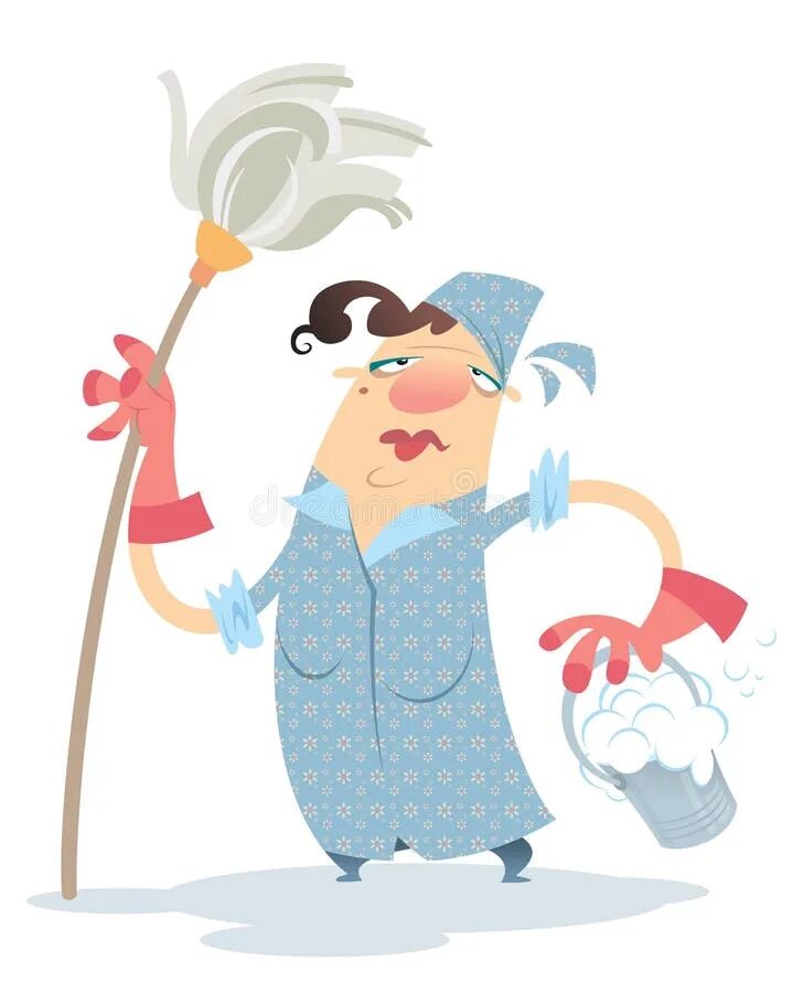 Бабушка мыла полы