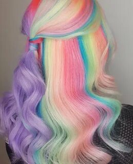 Разноцветный цвет волос (74 фото)