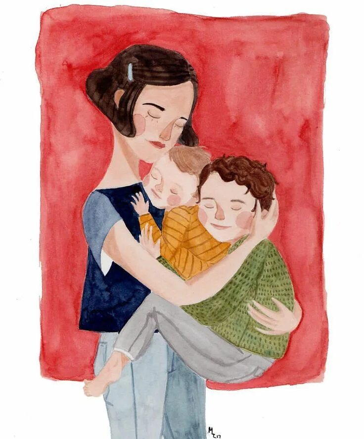 Обнимашки семья. Современная мать рисунок. Moms art. Мама с ребёнком на руках рисунок. Moms art.