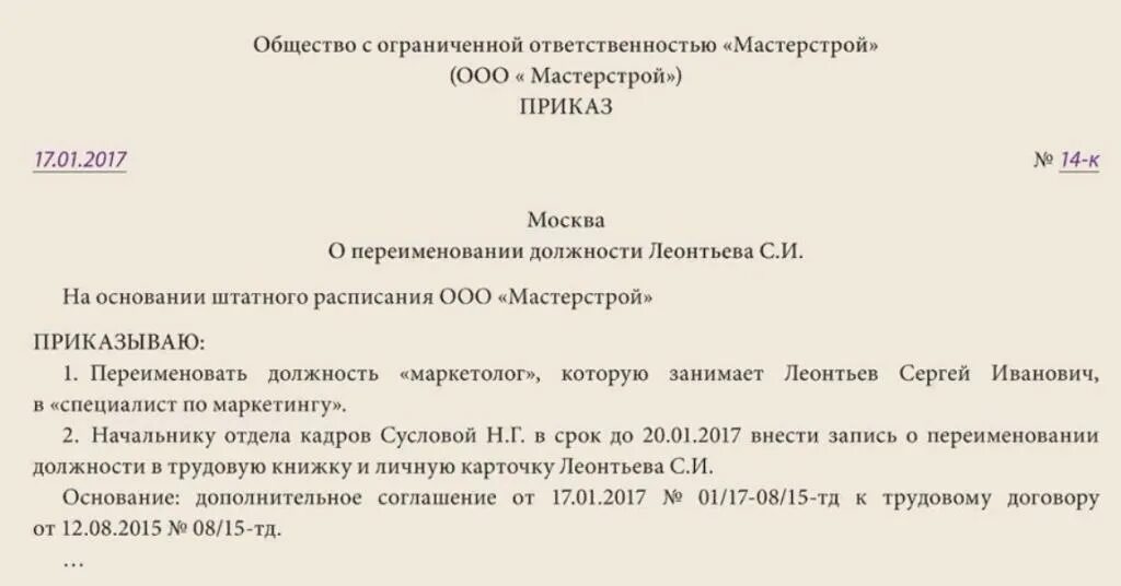 В изменении или в изменение письма