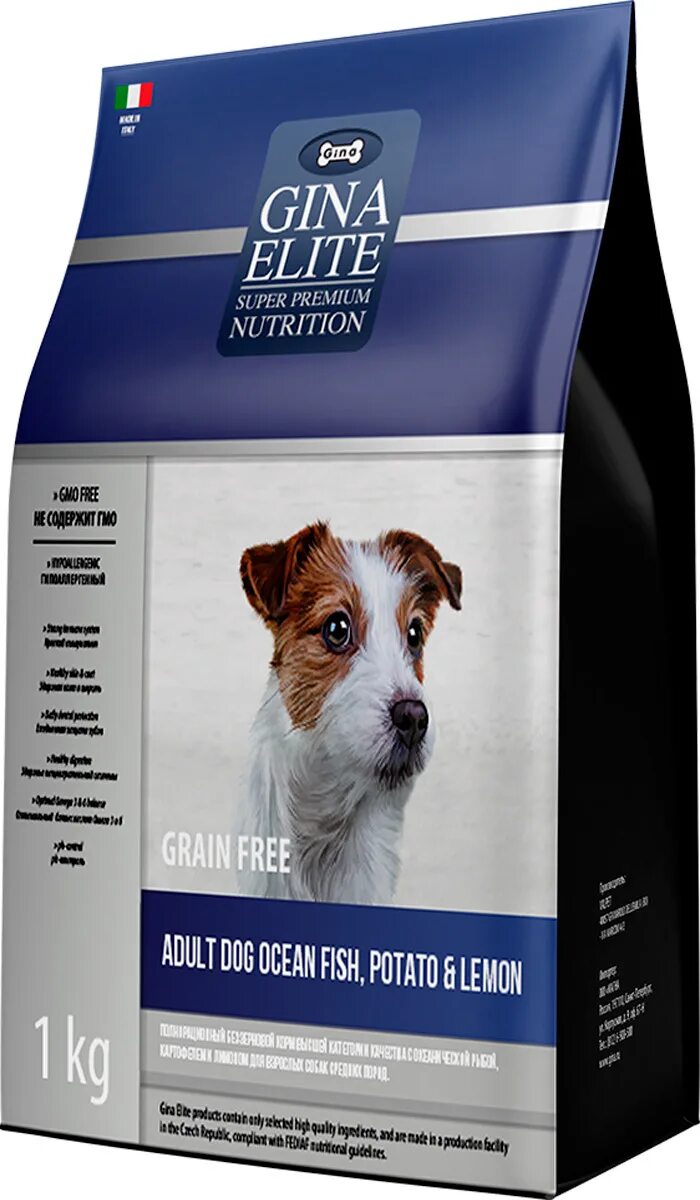 Корм для собак рыба картофель. Gina elite корм. gina корм для собак. джина элит собаки. корм для собак картофель и рыба.