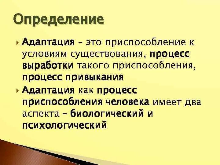 Синоним слова адаптация. Адаптация определение. Дайте определение адаптации. Определение понятия адаптация. Адаптация это кратко.