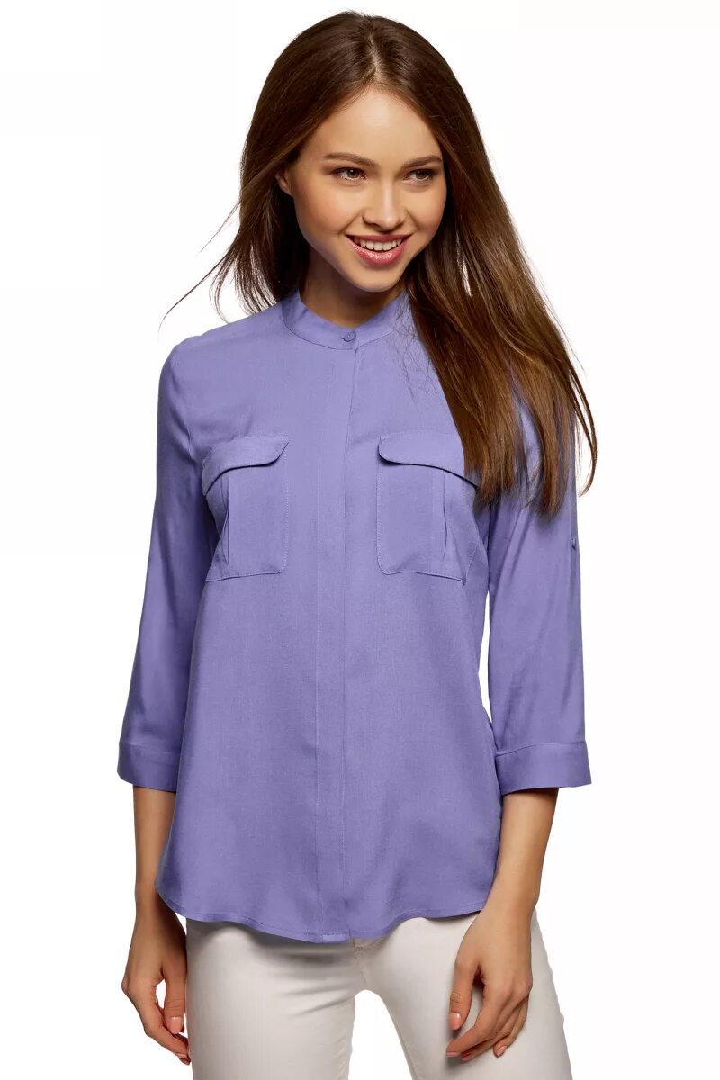Блузка oodji Ultra. Рубашка женская. Фиолетовая блузка. Рубашка женская однотонная. Валберис блузки с длинным рукавом