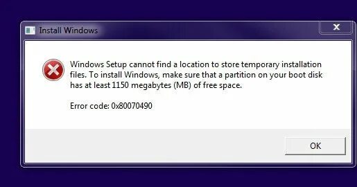 Ошибка 80070490. Код ошибки 0x80070490. 0x80070490. 0x80070490 Windows. Install temp
