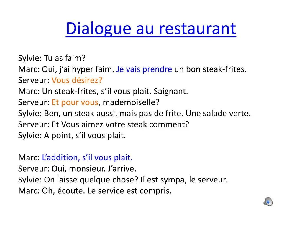 Dialogue la. Restaurant Dialogue. Диалог в ресторане на французском. Monologue au Restaurant. Dialogue at the Restaurant клише.