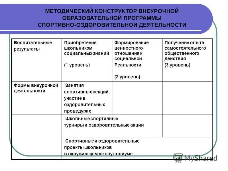 Уровень воспитательного результата внеурочной деятельности