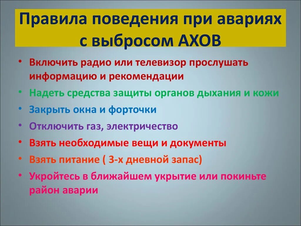 Поведение при ахов