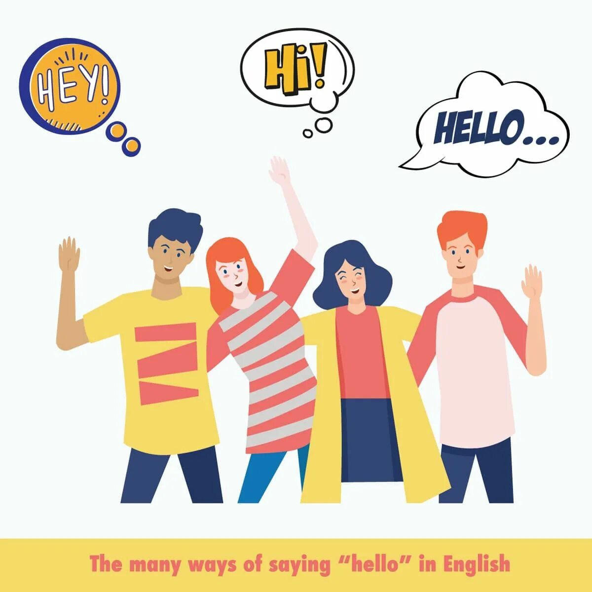 To say said hello. Ways of saying hello. Say hello. Hello in English. Saying hello in English.
