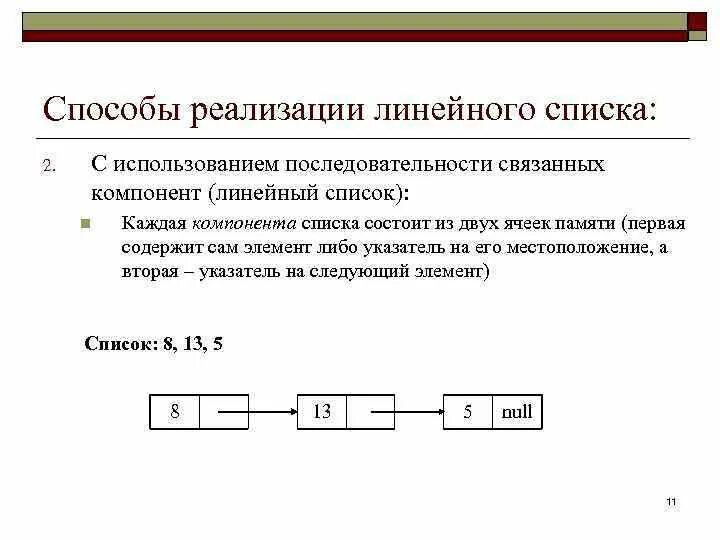 Последовательности используемые в связи. Способы реализации линейных списков. Линейные структуры данных. Линейные списки основные виды и способы реализации. Способы реализации однонаправленного линейного списка.