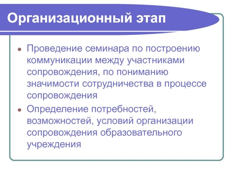 4 этапы процесса сопровождения. Ролевые функции и организация процесса сопровождения. Организационный этап. Этапы проведения семинара. Перечислите ролевые функции и организацию процесса сопровождения.