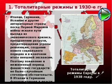 Авторитарные режимы в европе конспект урока