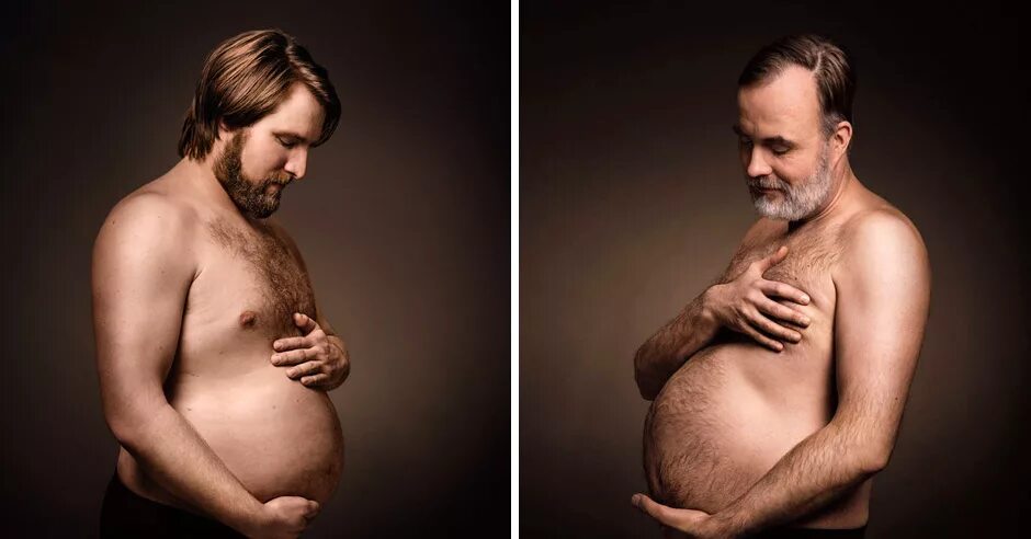 Про мужскую беременность. Мужчины с пивными животами. Беременные мужчины. Мужчина с пивным животом.