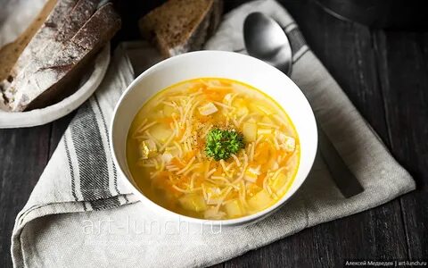 Суп с картошкой лапшой и яйцом