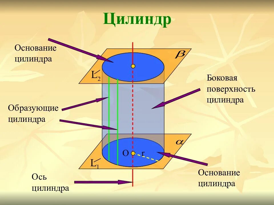 Основание цилиндра это. Образующая цилиндра. образующая и направляющая цилиндра. основание цилиндра. ось основания цилиндра.