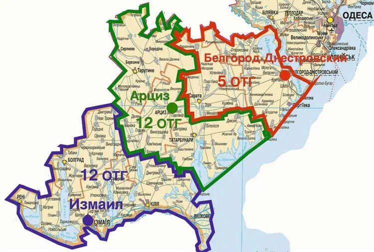 Показать одесскую область. Карта Измаильского района Одесской области. Бессарабия Одесская область. Измаильский район карта. С кем граничит Одесская область на карте.