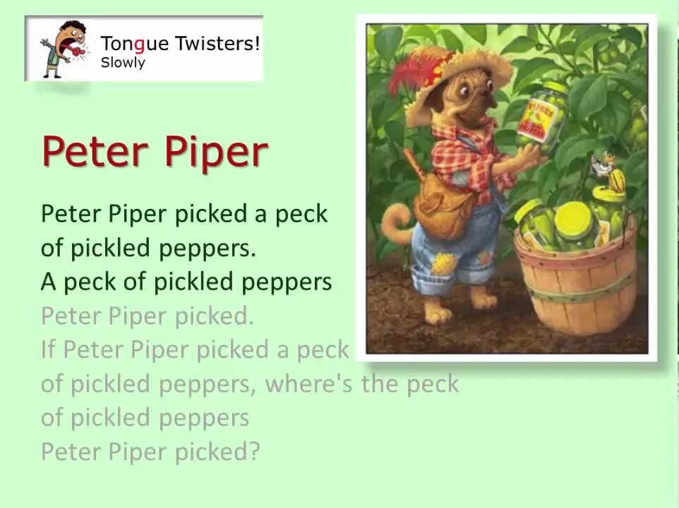 Скороговорка Peter Piper picked. Peter Piper picked a Peck of Pickled Peppers скороговорка. Скороговорки на английском. Скороговорка на английском Peter Piper picked.