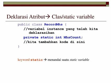 Non static variable