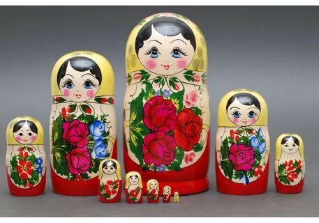 Семеновская матрешка роспись
