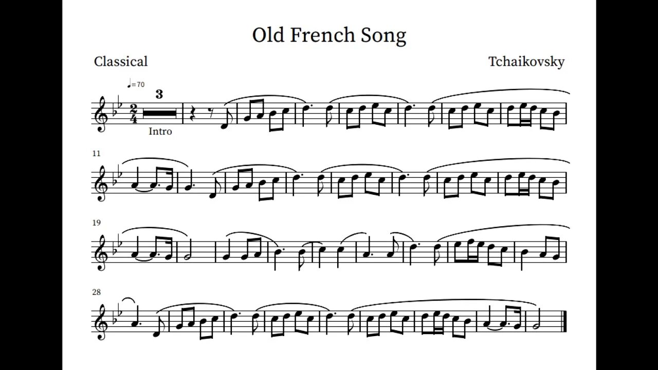 Viola песня на французском. Чайковский old French Song.
