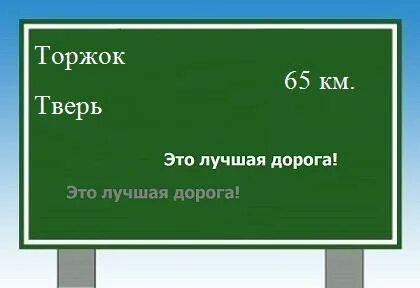 Тверь торжок расстояние