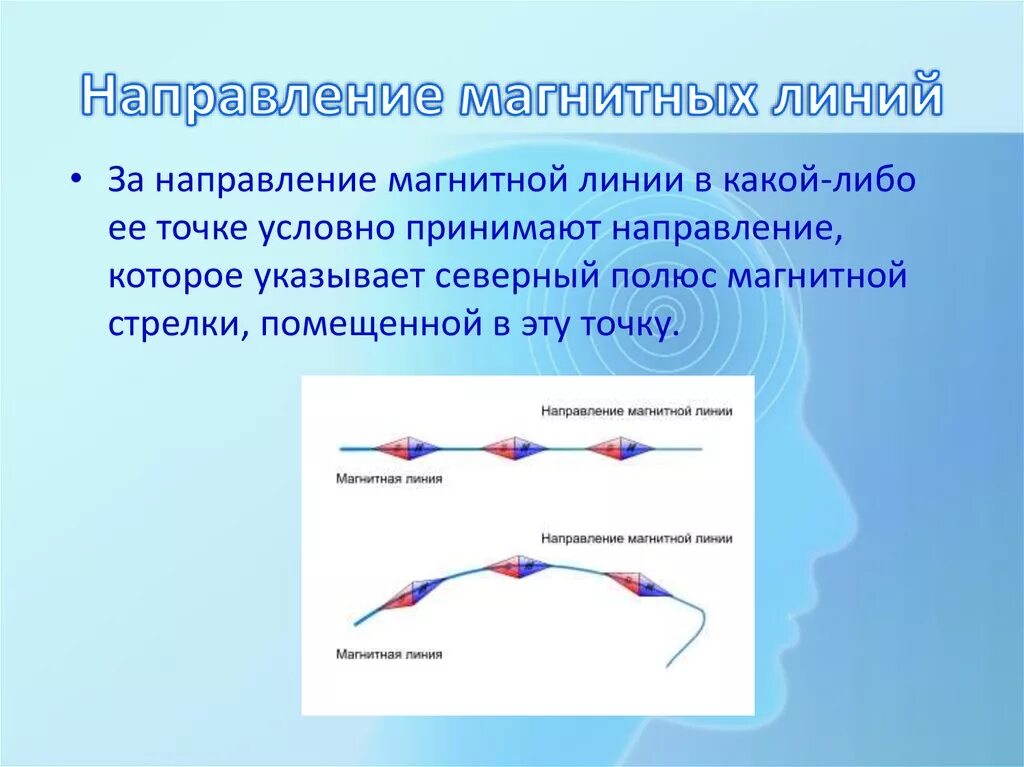 За направление магнитной стрелки принято. Направление магнитных линий. За направлением магнитных линий. Направление магнитных линий магнитного поля. Направление магнитных линий в магните.