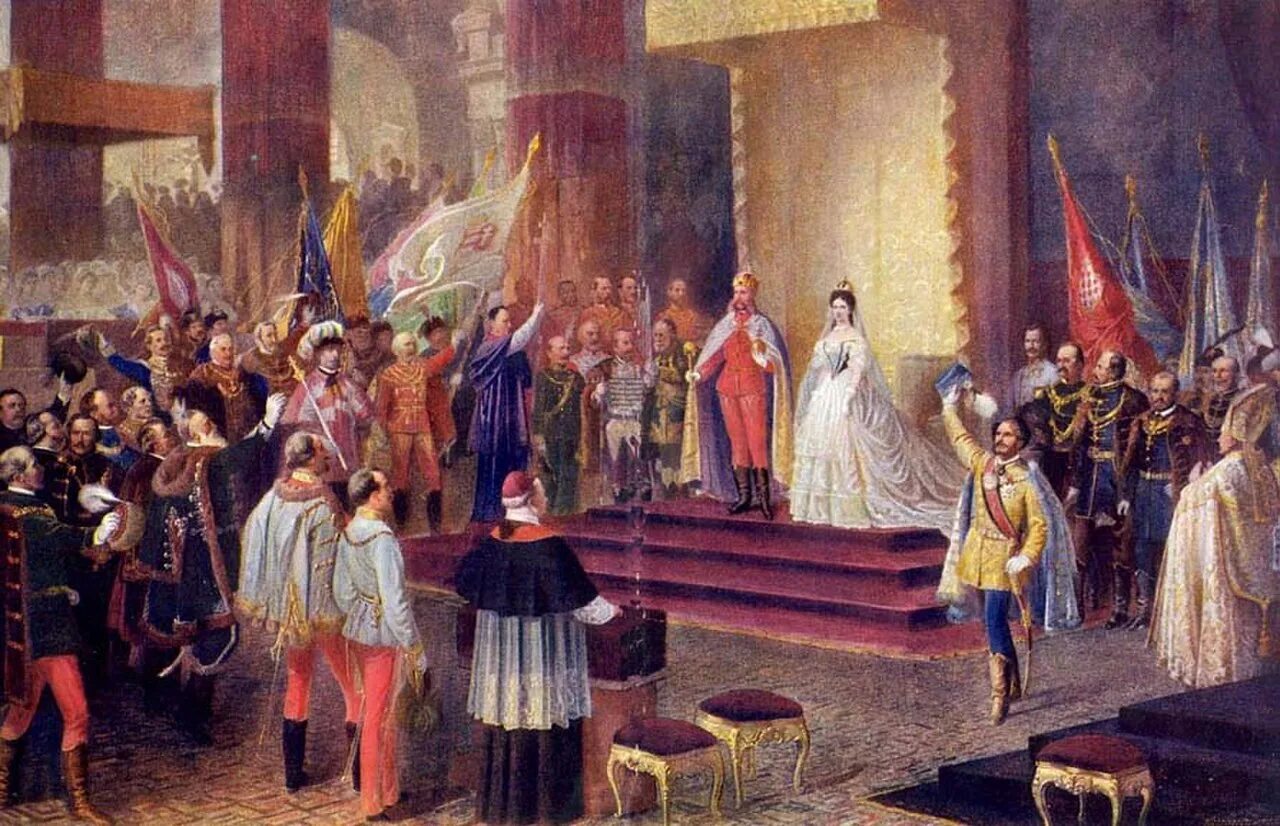 Коронация императора Франца Иосифа. Коронация Франца Иосифа в Венгрии. Коронация короля 16 век.