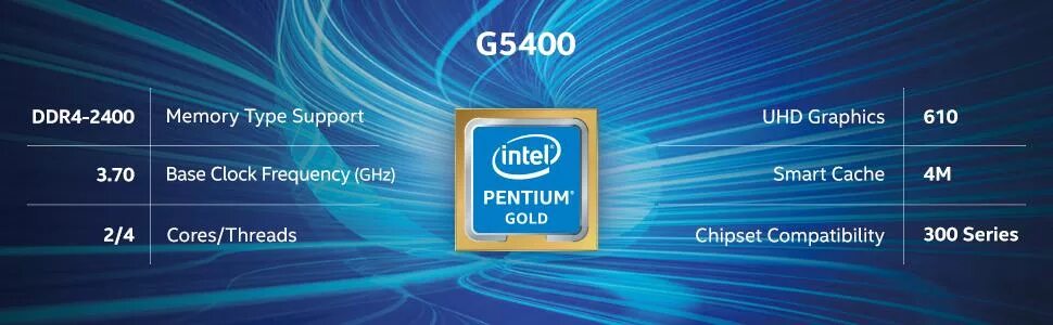 Pentium gold характеристики. Процессор Intel Pentium g5400 (3,7 GHZ,s1151, 2c/4t, 4mb l3, hd610, 58w) OEM. Интел пентиум Голд 5400. Intel Pentium g5400 Gold характеристики процессор. Intel Gold 3 поколение.