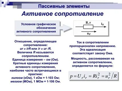 Роль активного сопротивления