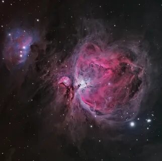 The Orion Nebula (M42) and Running Man Nebula.