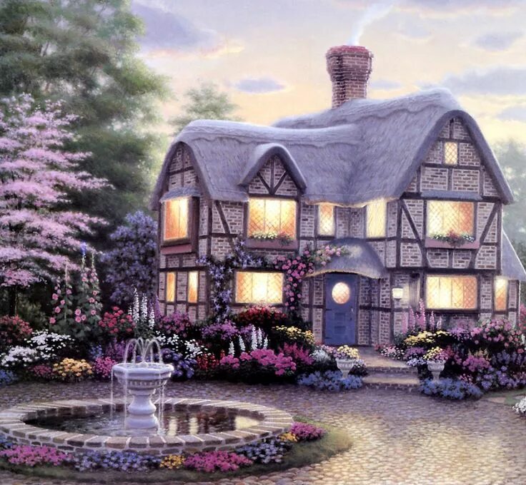 Поставь волшебный дом. Американский художник Richard Burns. Художник Richard Burns сказочные домики. Красивый сказочный дом.