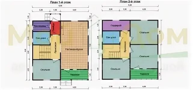 Проекты каркасных дома 8 10