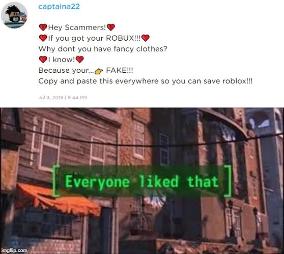 Everyone disliked that fallout. Everyone liked that. Fallout everyone liked that. Everyone disliked that. Everyone likes that.