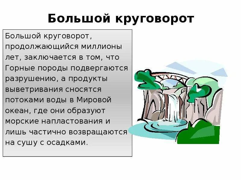 Фф большой круговорот. Большой круговорот. Большой геологический круговорот веществ. Геологический круговорот воды. Большой круговорот веществ в природе презентация.