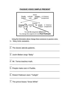 Passive voice present simple worksheets