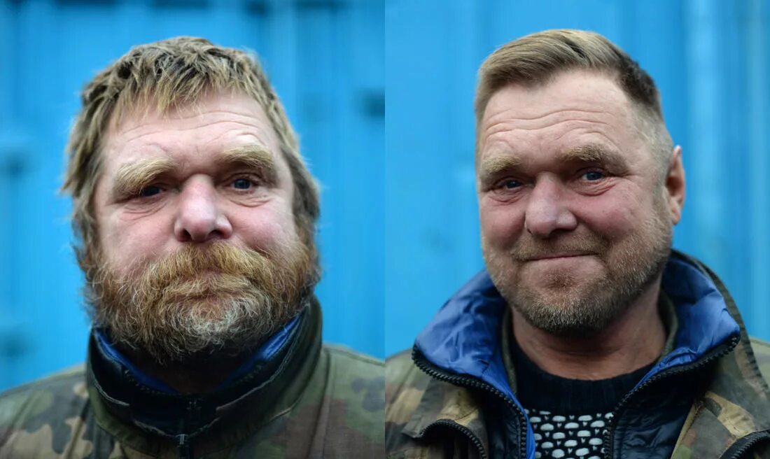 Стрижка бороды до и после. Бомж перевоплощение. Отмыла бомжа. Бомж перевоплощение. Отмыла бомжа.