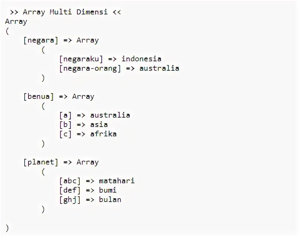 Multi array. Multi array