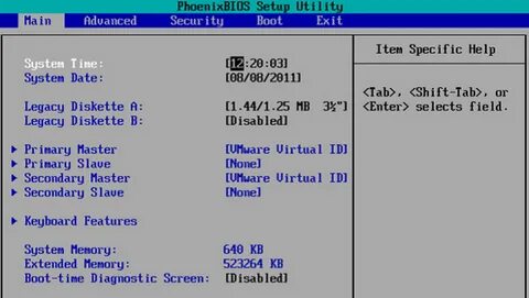 Загрузка bios setup