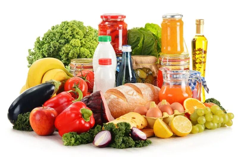 Предоставление продуктов питания и напитков. Продукты питания. разные продукты. белые продукты питания. продукты на белом фоне.