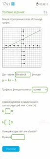 Пропущенные слова используй график