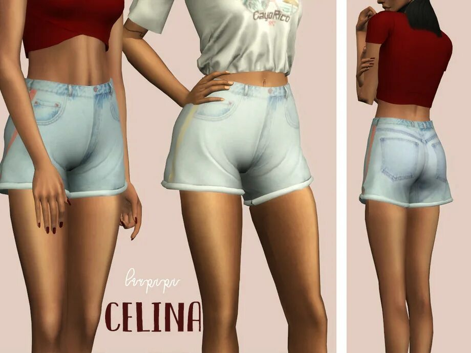 Загрузить шорт. Jeans short SIMS 4. Laupipi SIMS 4. Симс 4 шорты женские с завышенной талией. Симс 3 шорты.