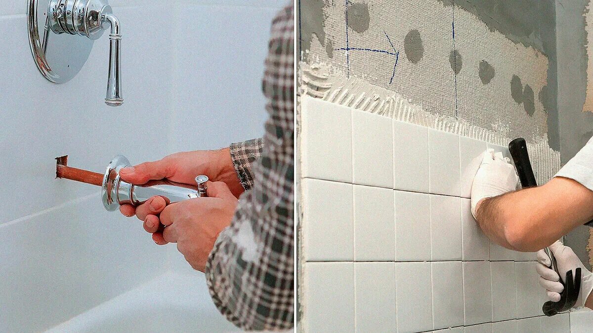 С чего начать делать ремонт в ванной. Старая плитка в ванной. ремонт в ванной процесс. капремонт в ванной. ремонт в ванной своими руками.