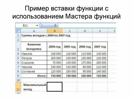 Пример вставки