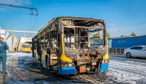 Рязань сгорел троллейбус