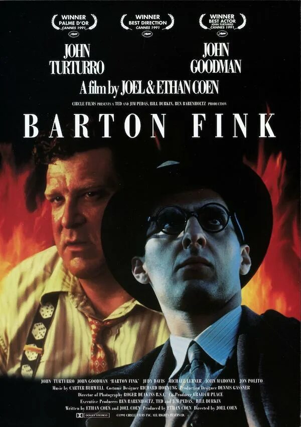 Бартон финк отзывы. Barton fink 1991. бартон финк кино. бартон финк фильм 1991 джуди девис. бартон финк фильм постер.