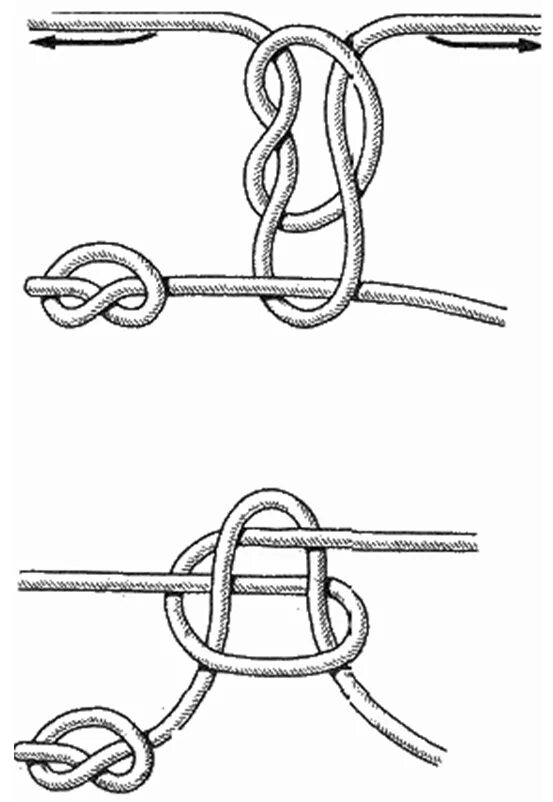 Схема привязывания поводка к основной леске. Как привязать поводок к основной леске. Л.Н. Скрягин "морские узлы". Узлы для рыболовных снастей.