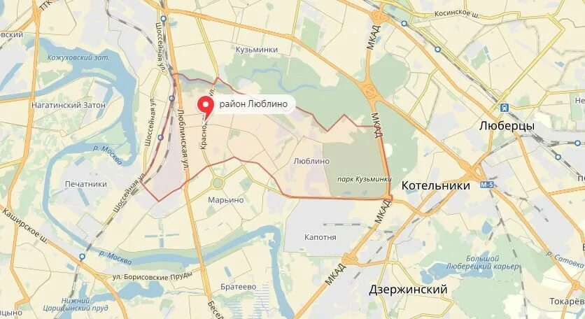 Люблино на карте Москвы. Карта района Люблино. Кузьминки (район Москвы). Границы района Люблино.