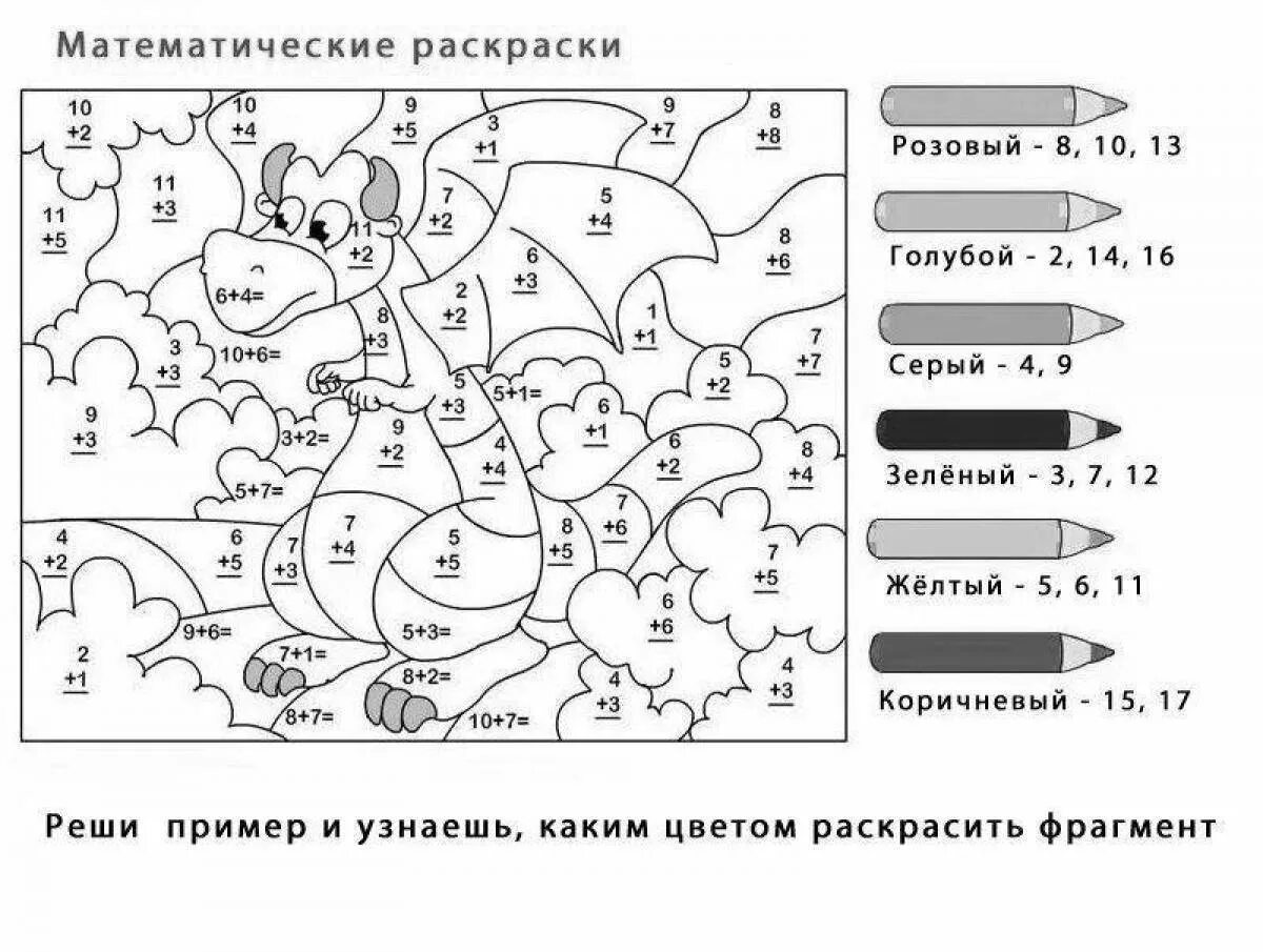 Распечатай и реши 7 класс. Математическая раскраска в пределах 10 задания для дошкольников. Раскраска для дошкольников с заданиями математика. Задания по математике 1 класс раскраски математические. Раскраска с примерами для дошкольников.