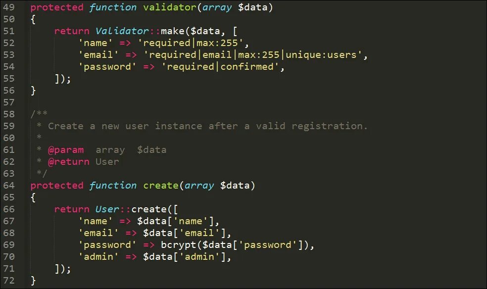 Params array. Protected function Validator(array $data) Laravel Return Route.